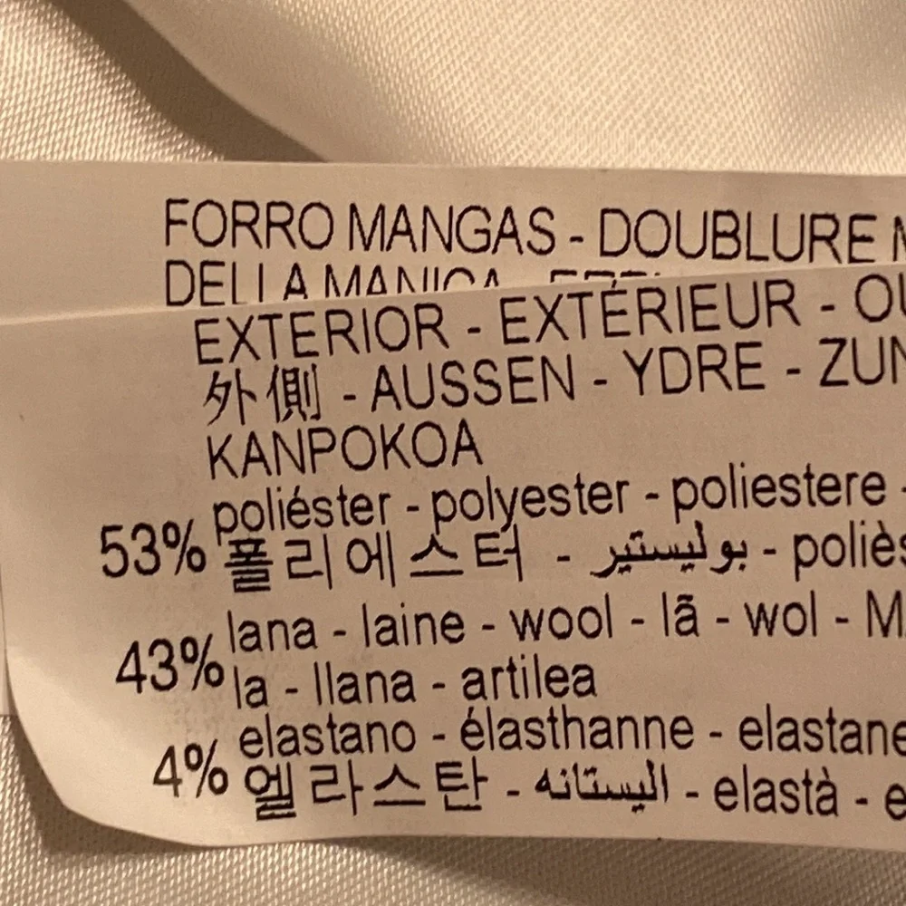 NWOT. Zara Man Stone Double-Breasted Suit Blazer. Size 42.